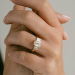 3.0 CT Elongated Cushion Solitaire Lab Grown Diamond Engagement Ringt