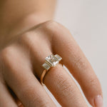 3.0 CT Elongated Cushion Solitaire Lab Grown Diamond Engagement Ringt