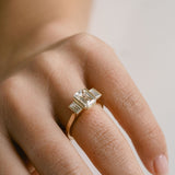 3.0 CT Elongated Cushion Solitaire Lab Grown Diamond Engagement Ringt