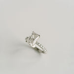 3.0 CT Elongated Cushion Solitaire Lab Grown Diamond Engagement Ringt