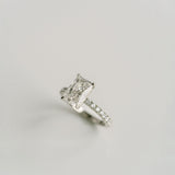 3.0 CT Elongated Cushion Solitaire Lab Grown Diamond Engagement Ringt