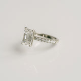 3.0 CT Elongated Cushion Solitaire Lab Grown Diamond Engagement Ringt