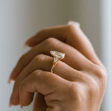 3.0 CT Elongated Cushion Solitaire Lab Grown Diamond Engagement Ringt