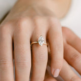 3.0 CT Elongated Cushion Solitaire Lab Grown Diamond Engagement Ringt