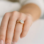 3.0 CT Elongated Cushion Solitaire Lab Grown Diamond Engagement Ringt
