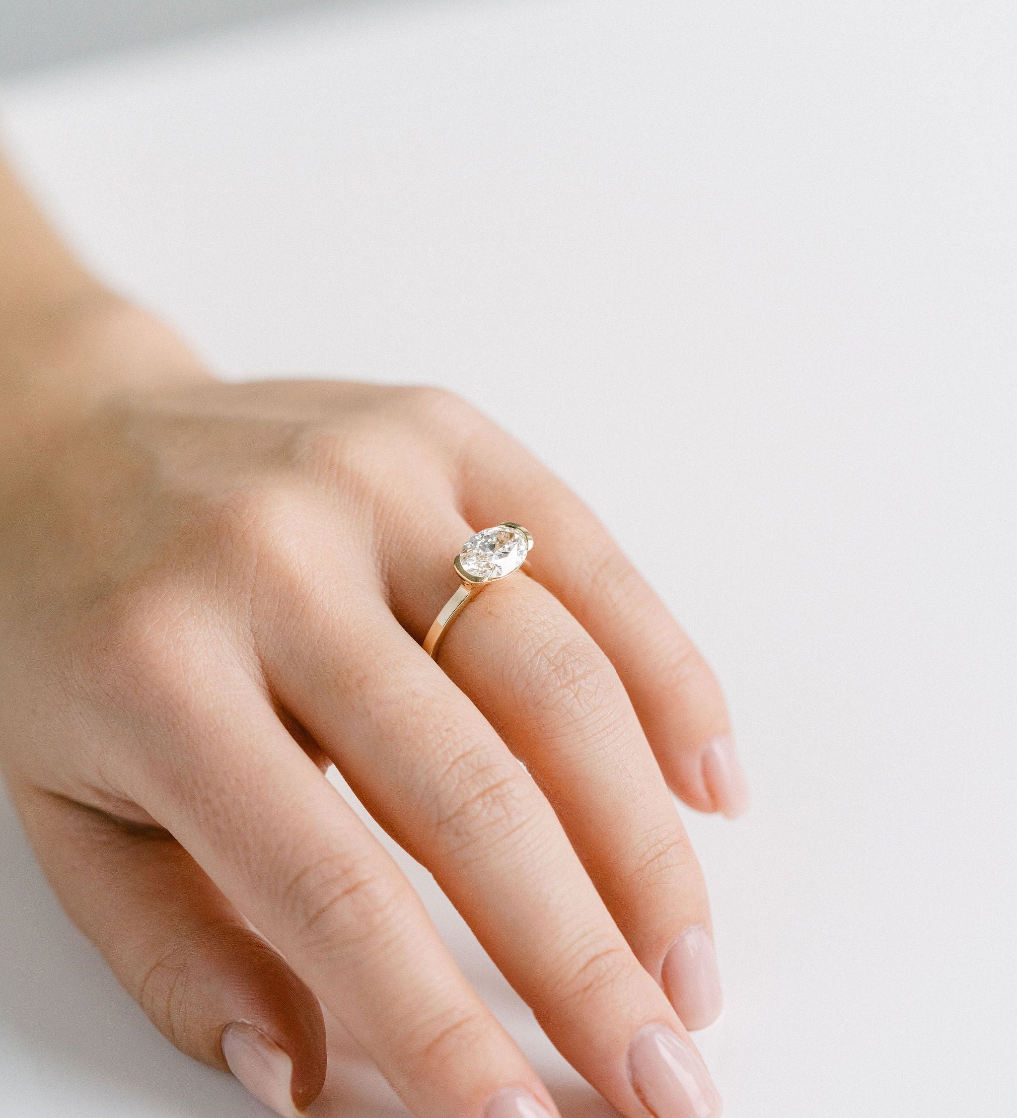 3.0 CT Elongated Cushion Solitaire Lab Grown Diamond Engagement Ringt