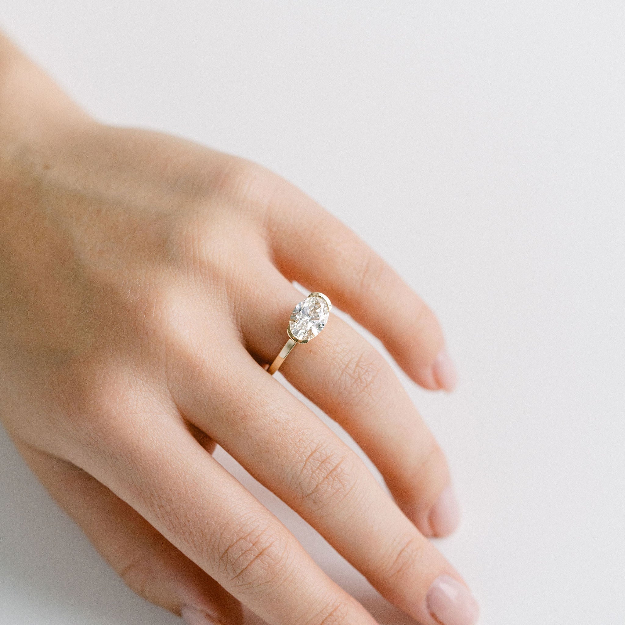 3.0 CT Elongated Cushion Solitaire Lab Grown Diamond Engagement Ringt
