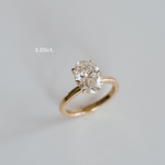 3.0 CT Elongated Cushion Solitaire Lab Grown Diamond Engagement Ringt