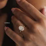 3.0 CT Elongated Cushion Solitaire Lab Grown Diamond Engagement Ringt