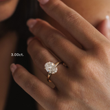 3.0 CT Elongated Cushion Solitaire Lab Grown Diamond Engagement Ringt