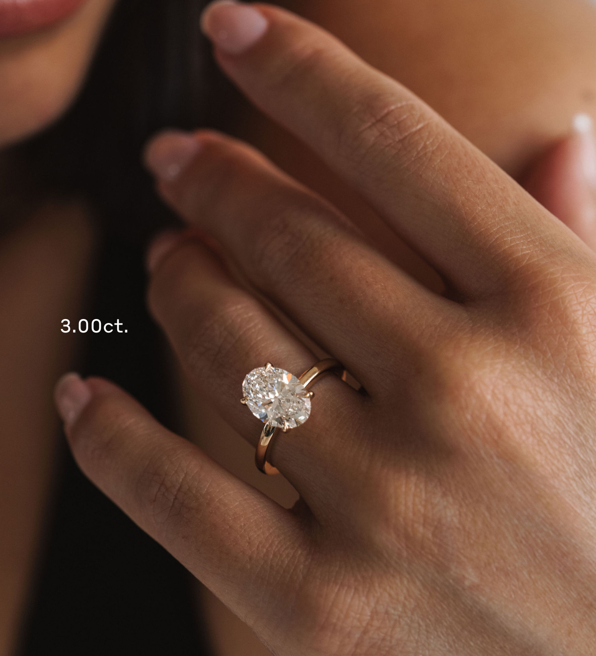 3.0 CT Elongated Cushion Solitaire Lab Grown Diamond Engagement Ringt