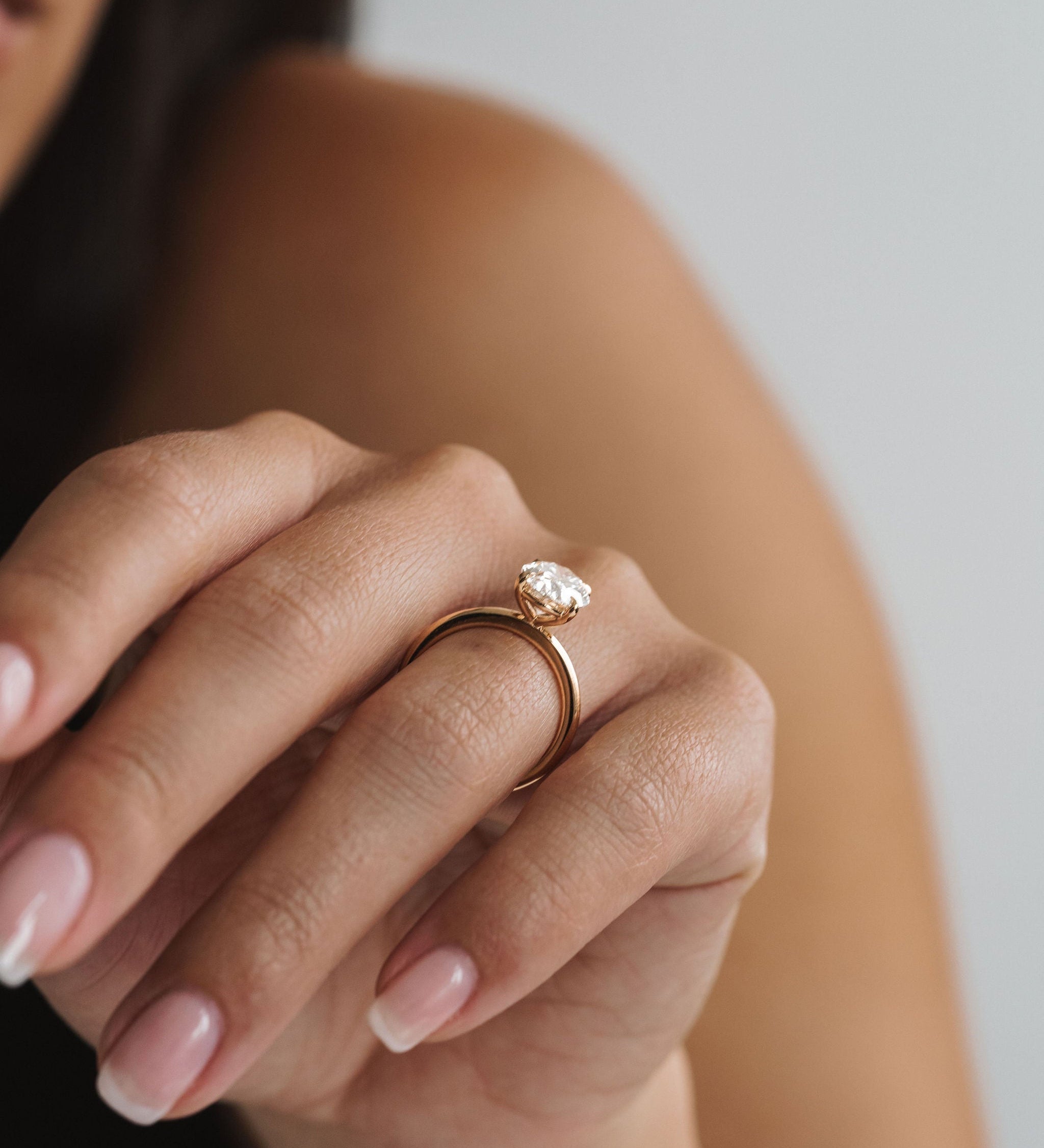 3.0 CT Elongated Cushion Solitaire Lab Grown Diamond Engagement Ringt