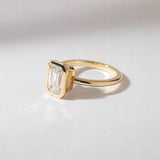 Emerald  Lab Grown Diamond Bezel Style Engagement Ring