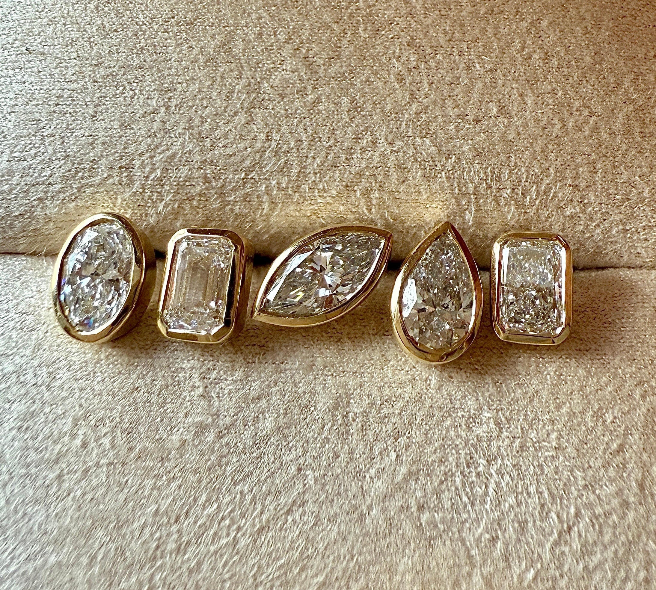 1 CT Radiant Cut Bezel Moissanite Stud Earrings