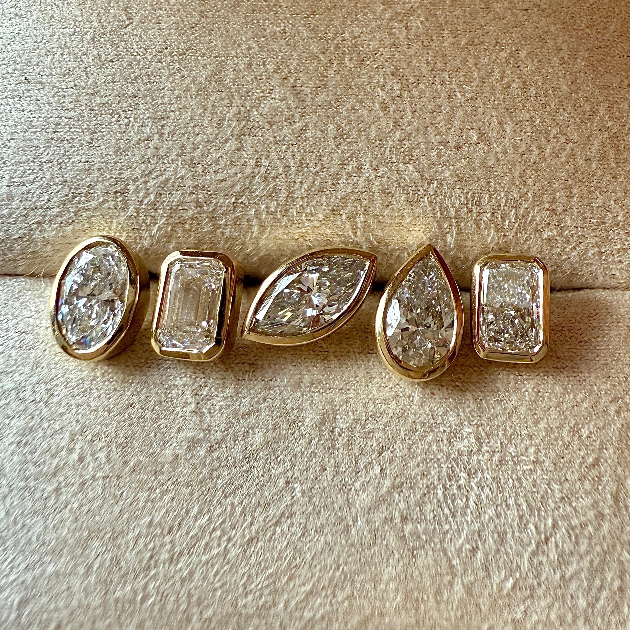 1 CT Radiant Cut Bezel Moissanite Stud Earrings