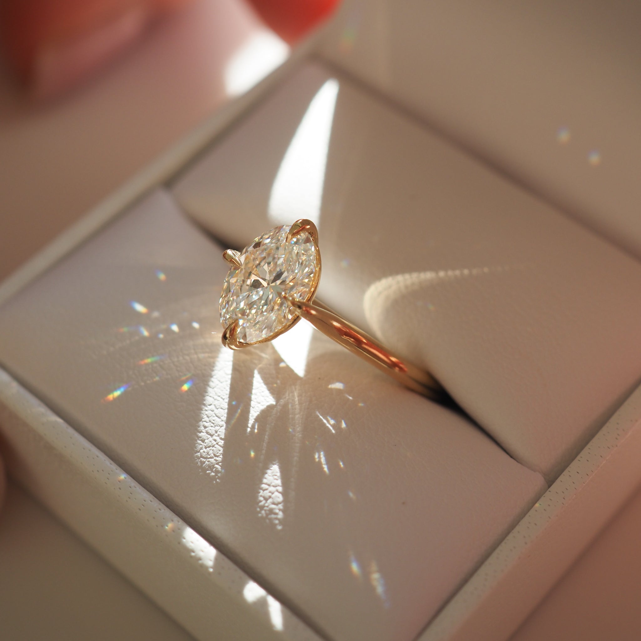 1.5 CT Oval Solitaire Moissanite Engagement Ring