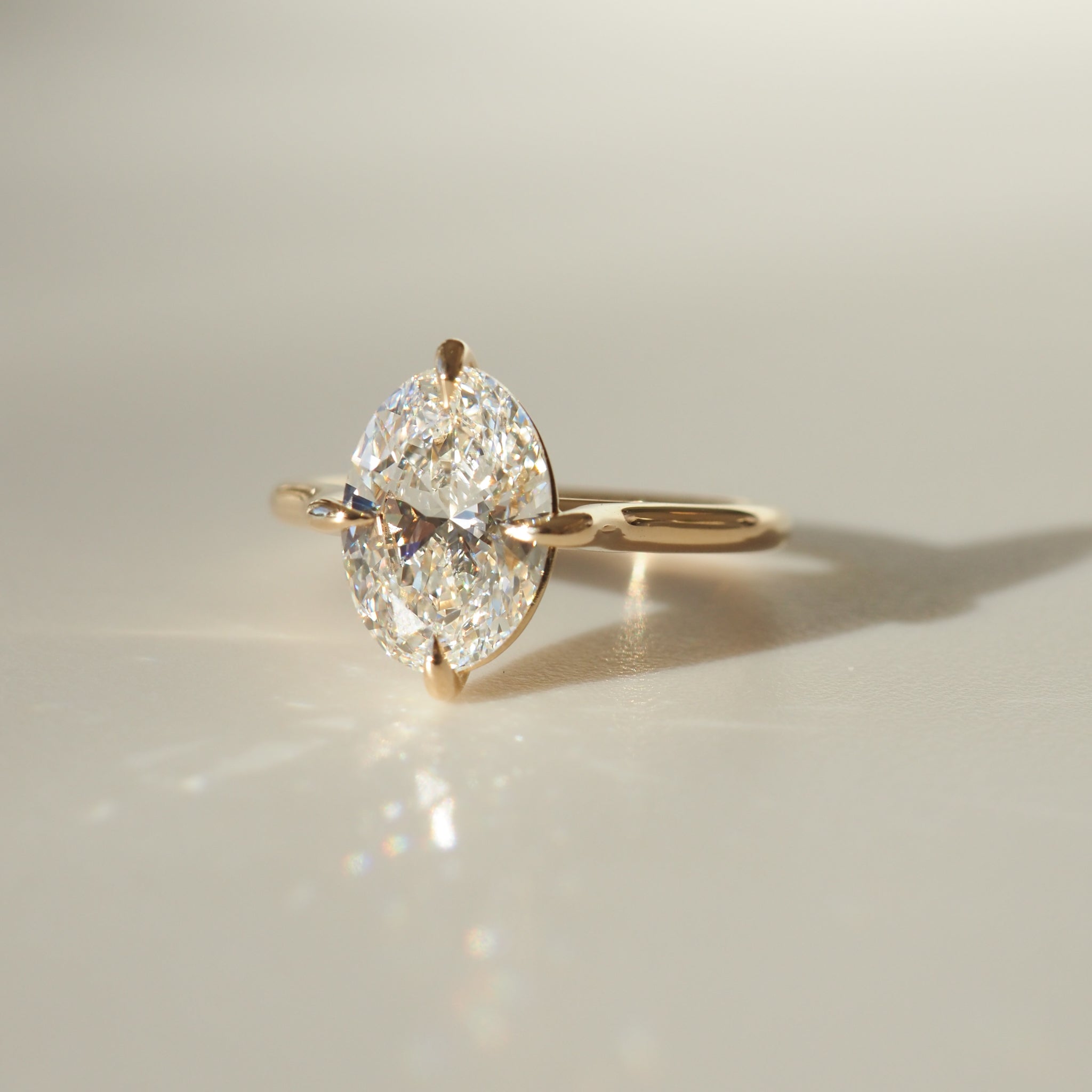 1.5 CT Oval Solitaire Moissanite Engagement Ring