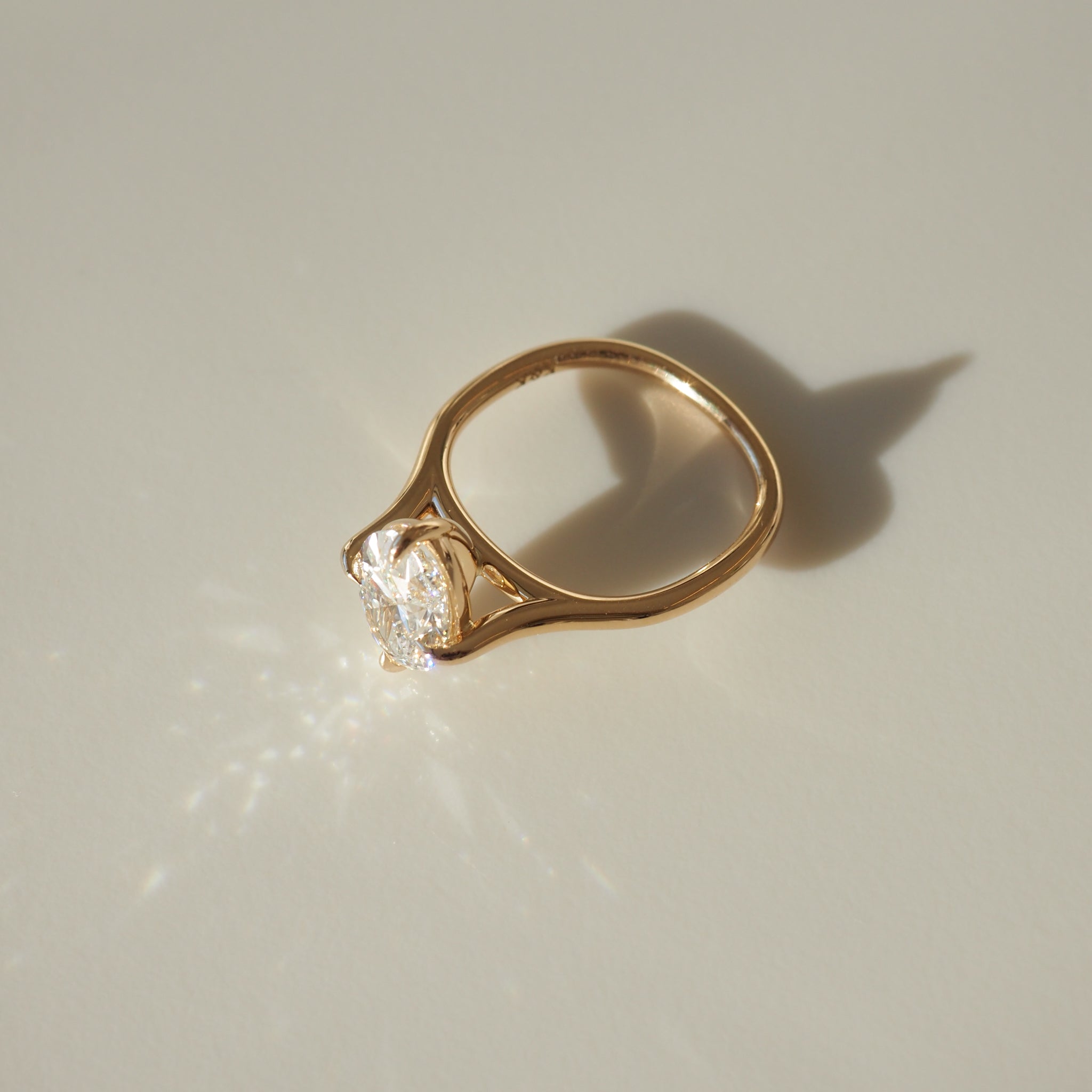 1.5 CT Oval Solitaire Moissanite Engagement Ring