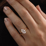 Pear Lab Grown Diamond Cathedral Style Engagement Ring