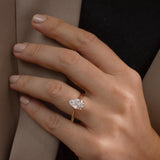 Pear Lab Grown Diamond Cathedral Style Engagement Ring