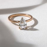 Pear  Lab Grown Diamond Cathedral Style Engagement Ring