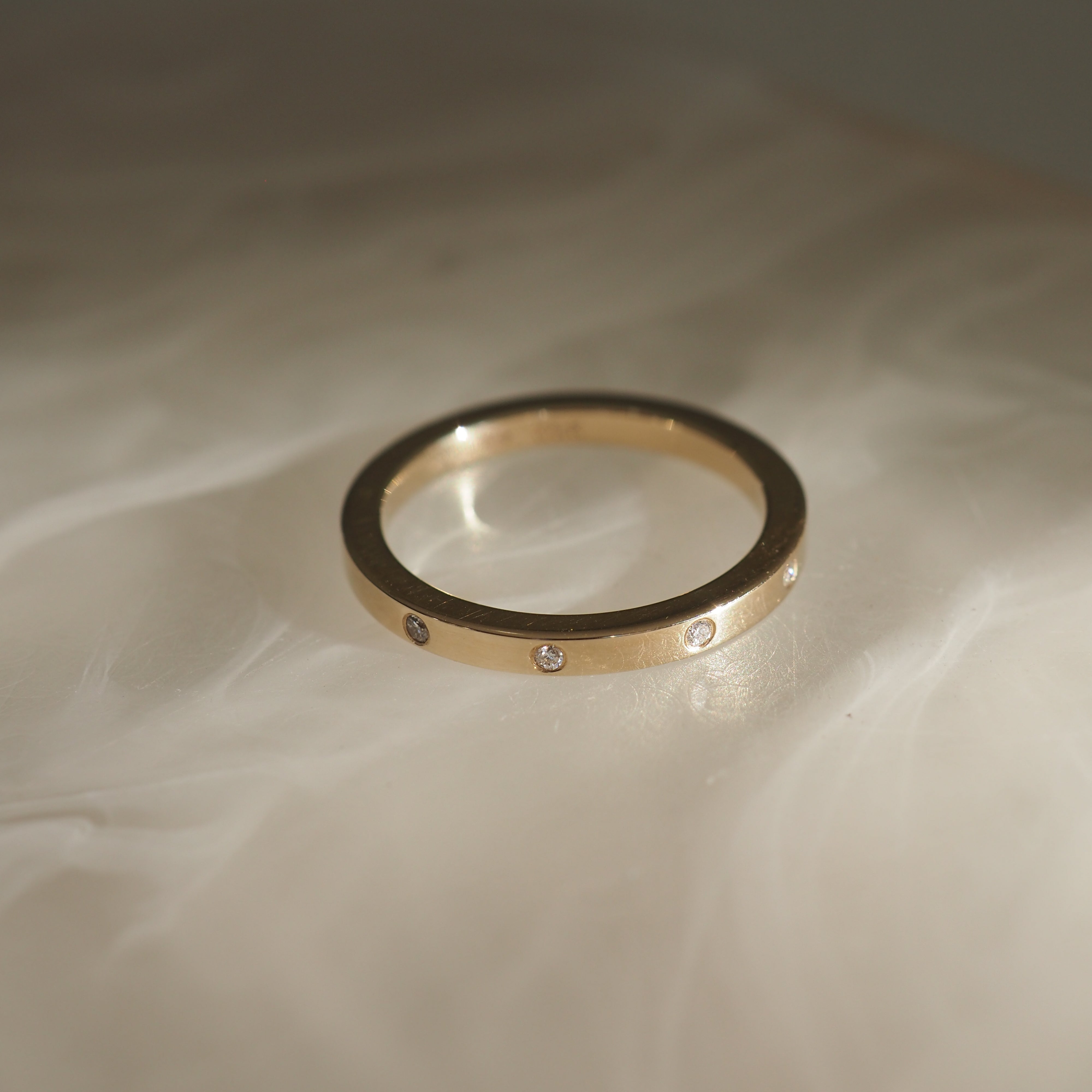 0.04 TCW Round Flush Setting Moissanite Wedding Band