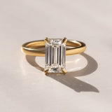 Emerald Lab Grown Diamond Solitare Engagement Ring