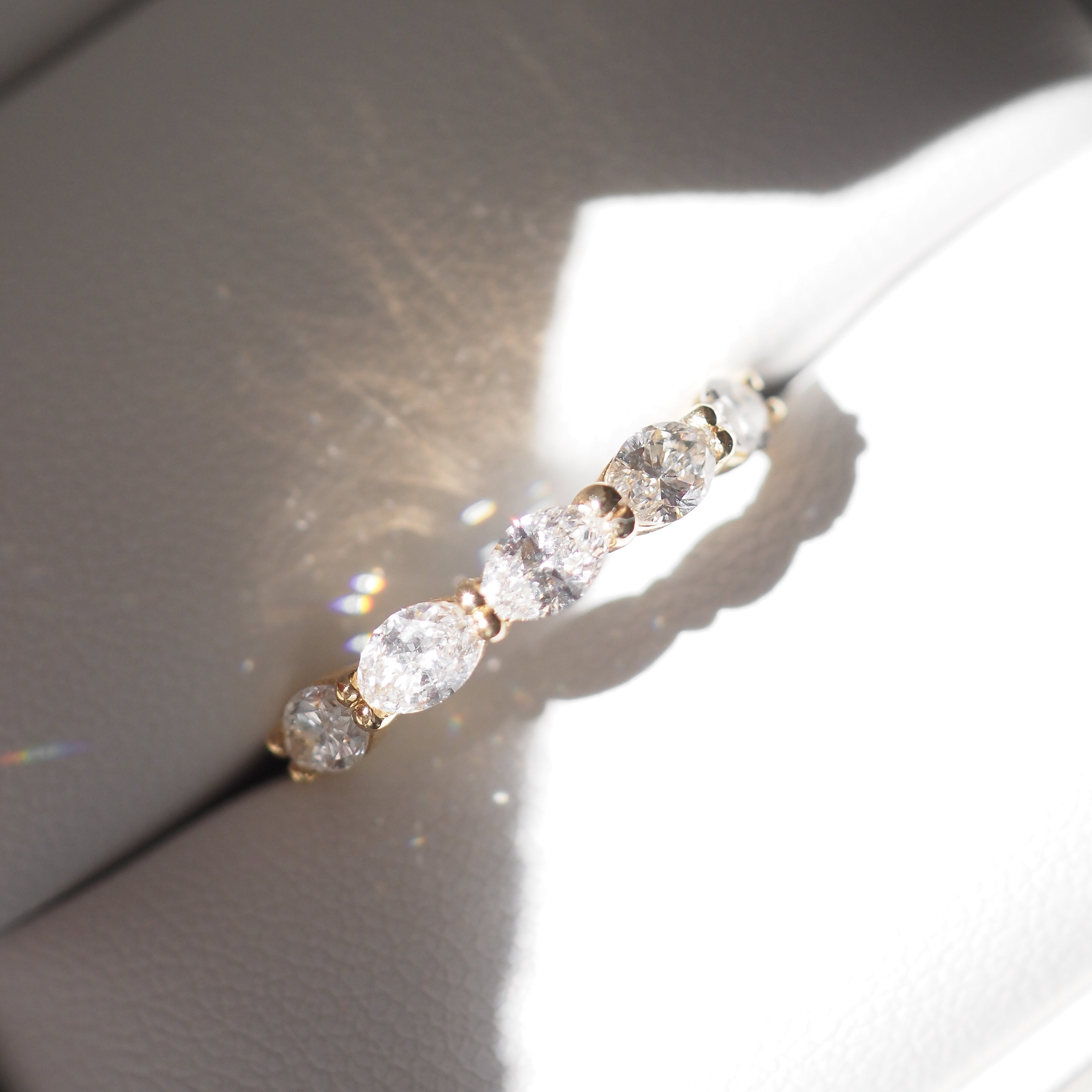 1 TCW Marquise Five Stone Moissanite Wedding Band