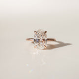 3 CT Oval Shaped Solitaire Lab Grown Diamond Engagement Ring