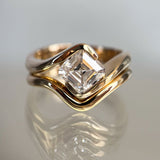 1.5 CT Asscher Lab Grown Curved Shank Engagement Ring