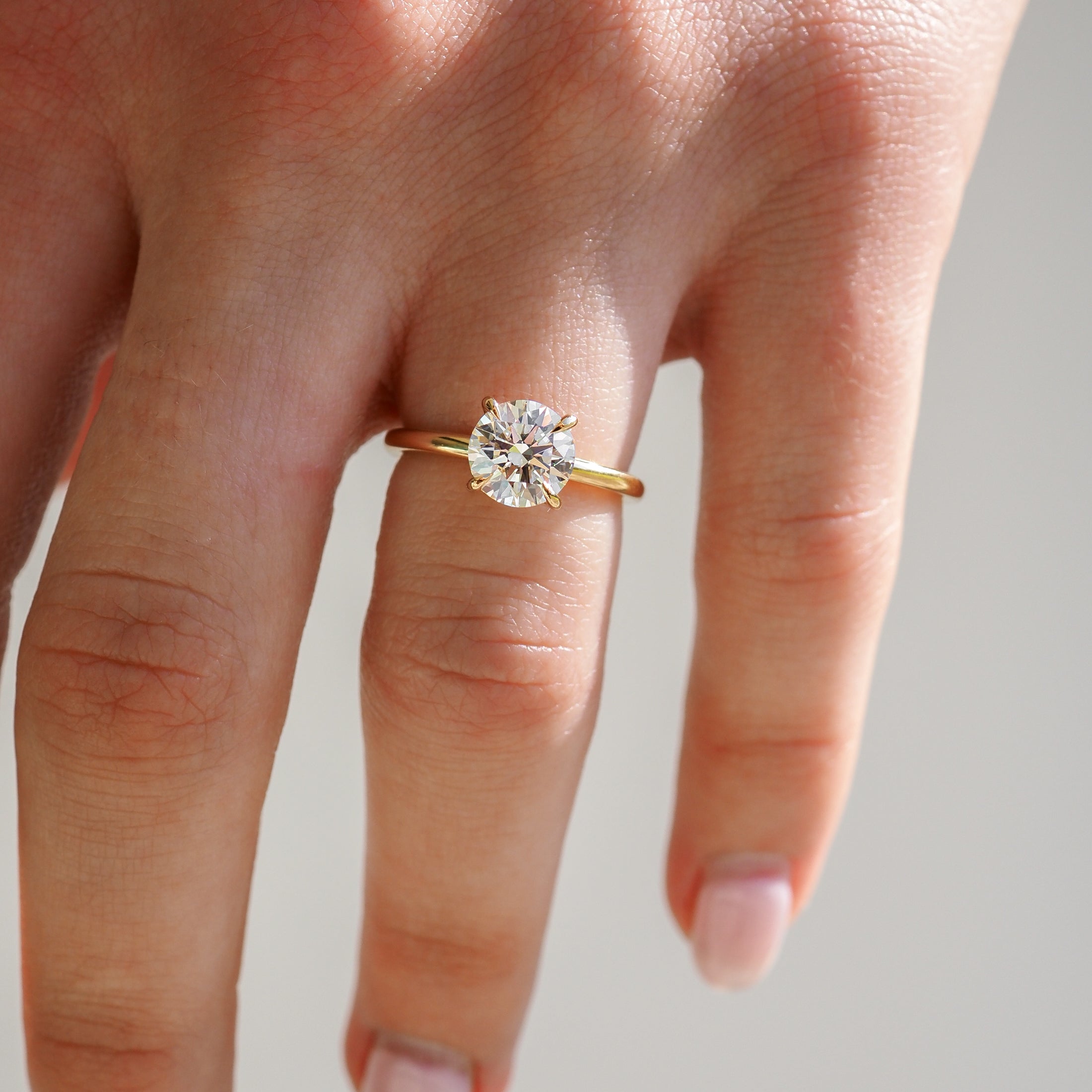 1.5 CT Round Solitaire Moissanite Engagement Ring