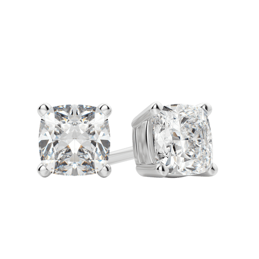 0.50 CT-2.0 CT Cushion Solitaire Lab Grown Diamond Earrings