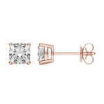 0.50 CT-2.0 CT Cushion Solitaire Lab Grown Diamond Earrings
