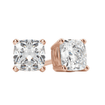 0.50 CT-2.0 CT Cushion Solitaire Lab Grown Diamond Earrings