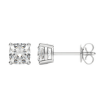 0.50 CT-2.0 CT Cushion Solitaire Lab Grown Diamond Earrings