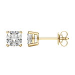 0.50 CT-2.0 CT Cushion Solitaire Lab Grown Diamond Earrings