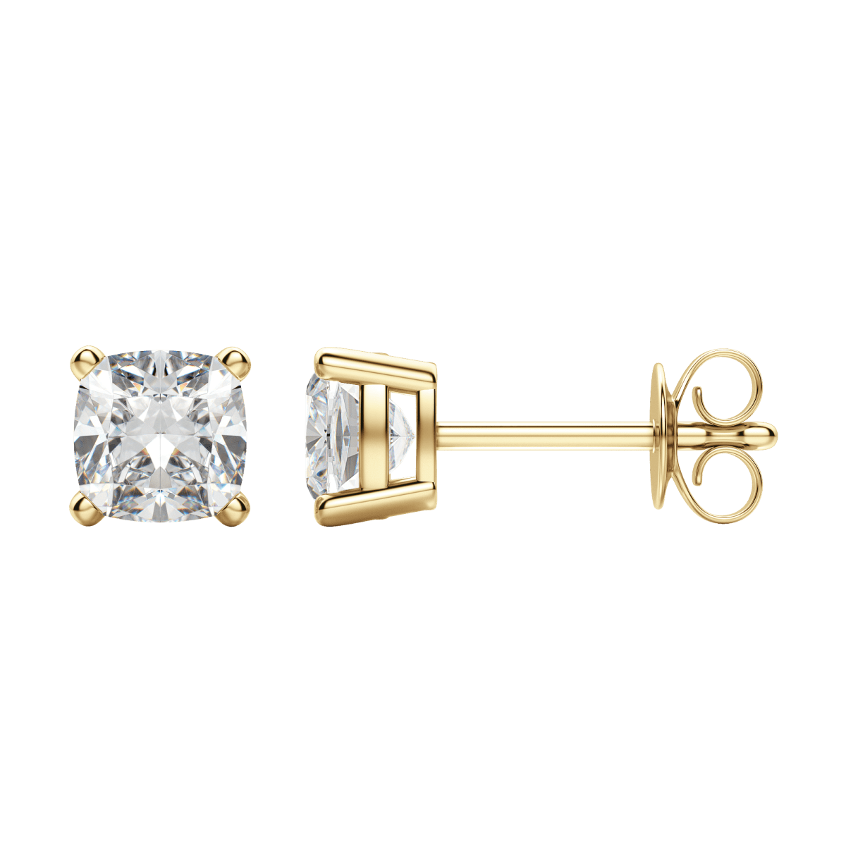 0.50 CT-2.0 CT Cushion Solitaire Lab Grown Diamond Earrings