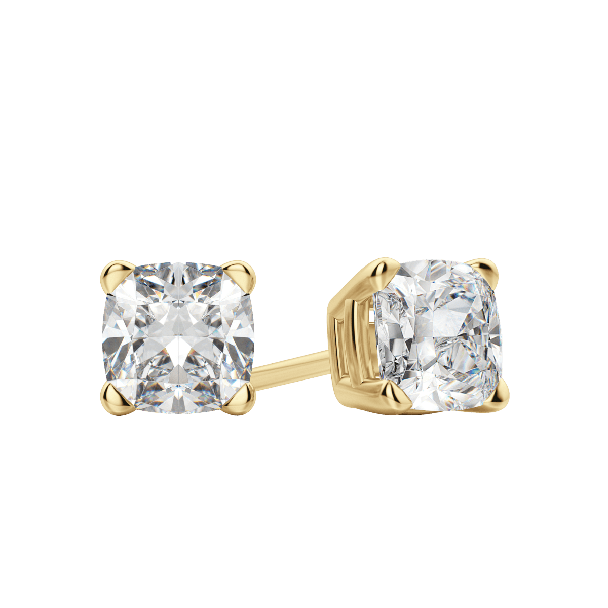 0.50 CT-2.0 CT Cushion Solitaire Lab Grown Diamond Earrings