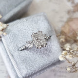 Cushion Cluster Lab Grown Diamond Engagement Ring