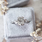 Cushion Cluster Lab Grown Diamond Engagement Ring