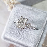 Cushion Cluster Lab Grown Diamond Engagement Ring