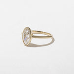 1.46 CT Antique Oval Bezel Solitaire Lab Grown Diamond Engagement Ring