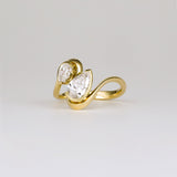 Pear Lab Grown Diamond Two Stone Engagement Ring