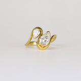Pear Lab Grown Diamond Two Stone Engagement Ring