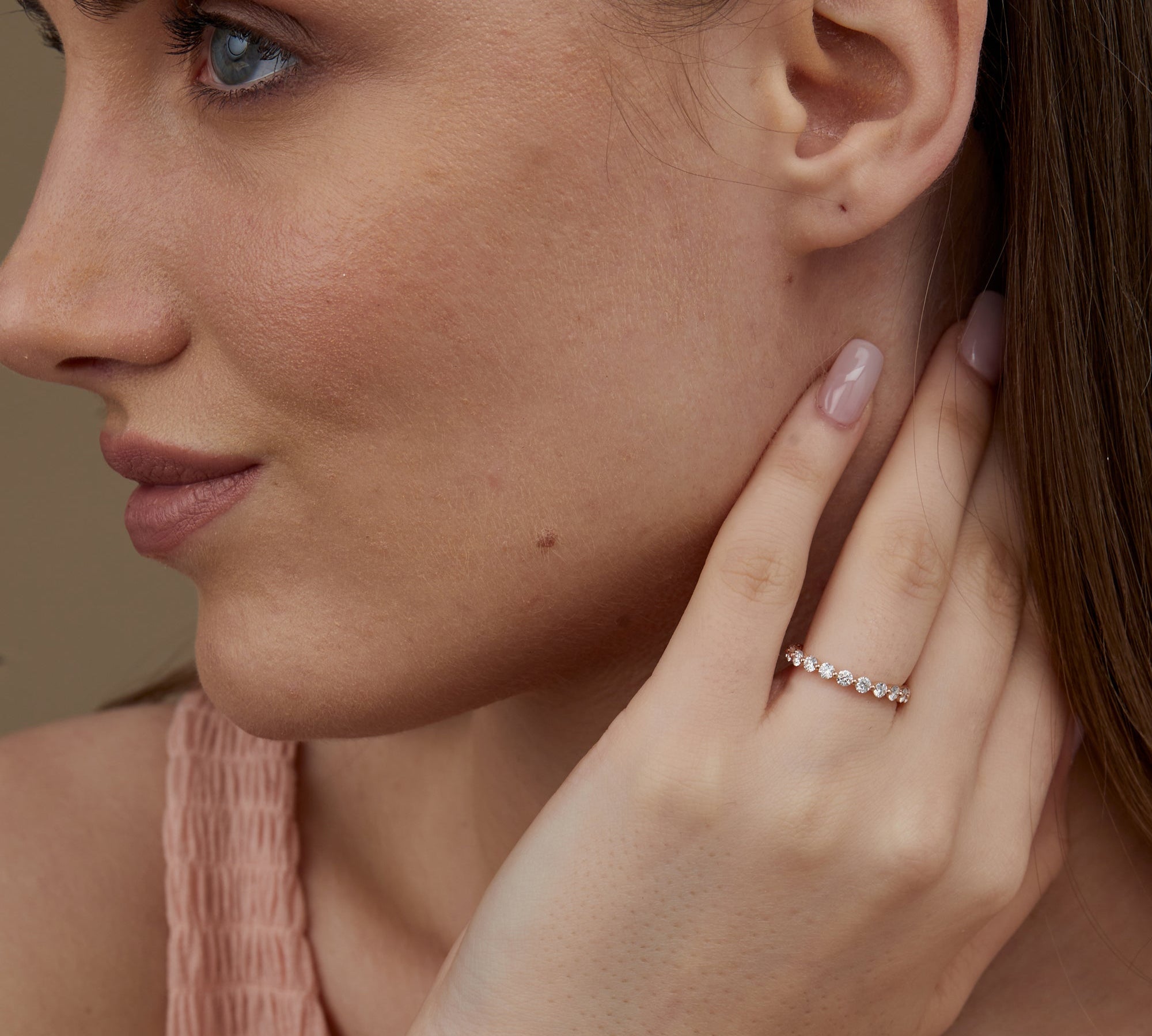 1.1 CT Round Full Eternity Lab Grown Diamond Wedding Band