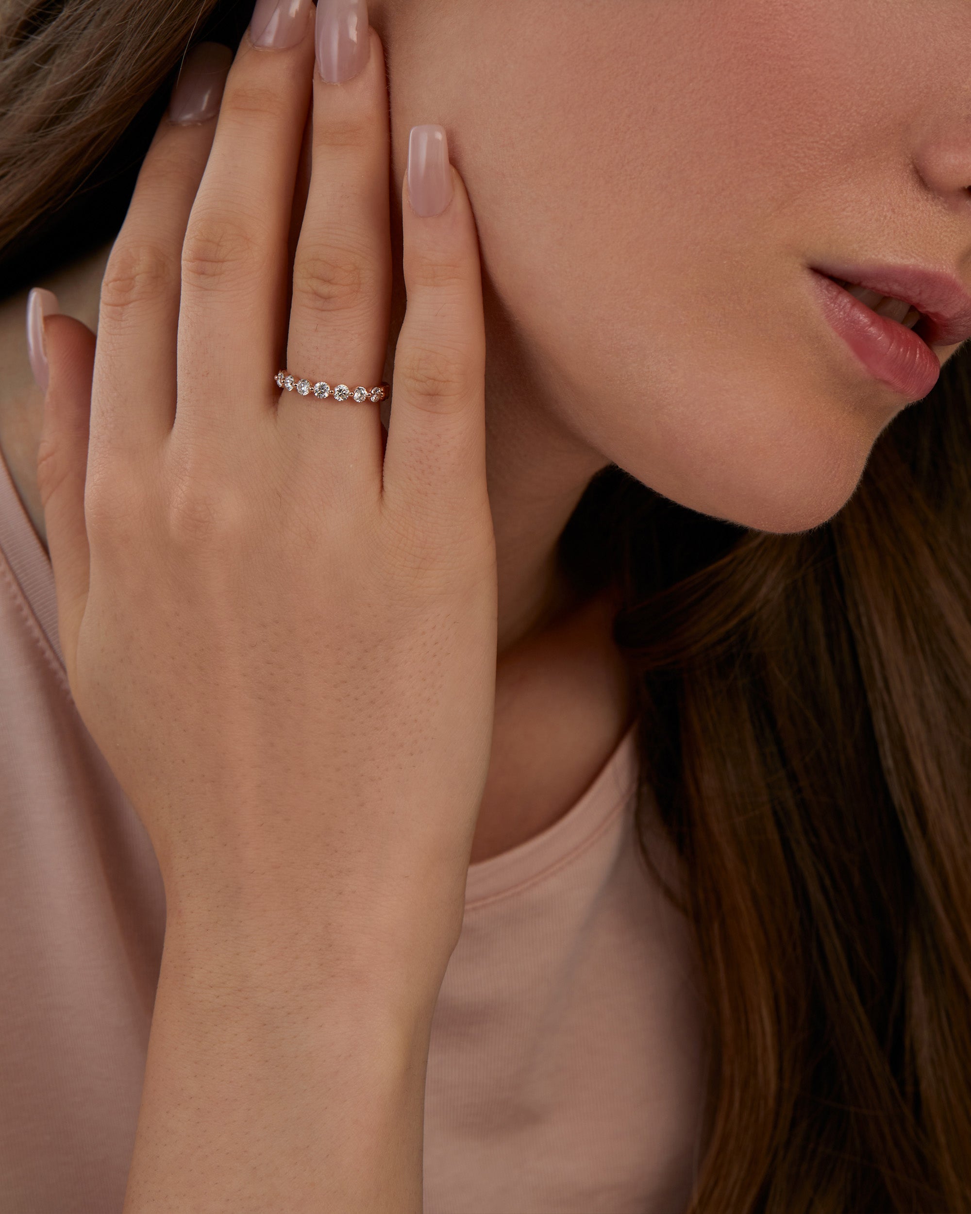 0.58 CT Round Full Eternity Lab Grown Diamond Wedding Band