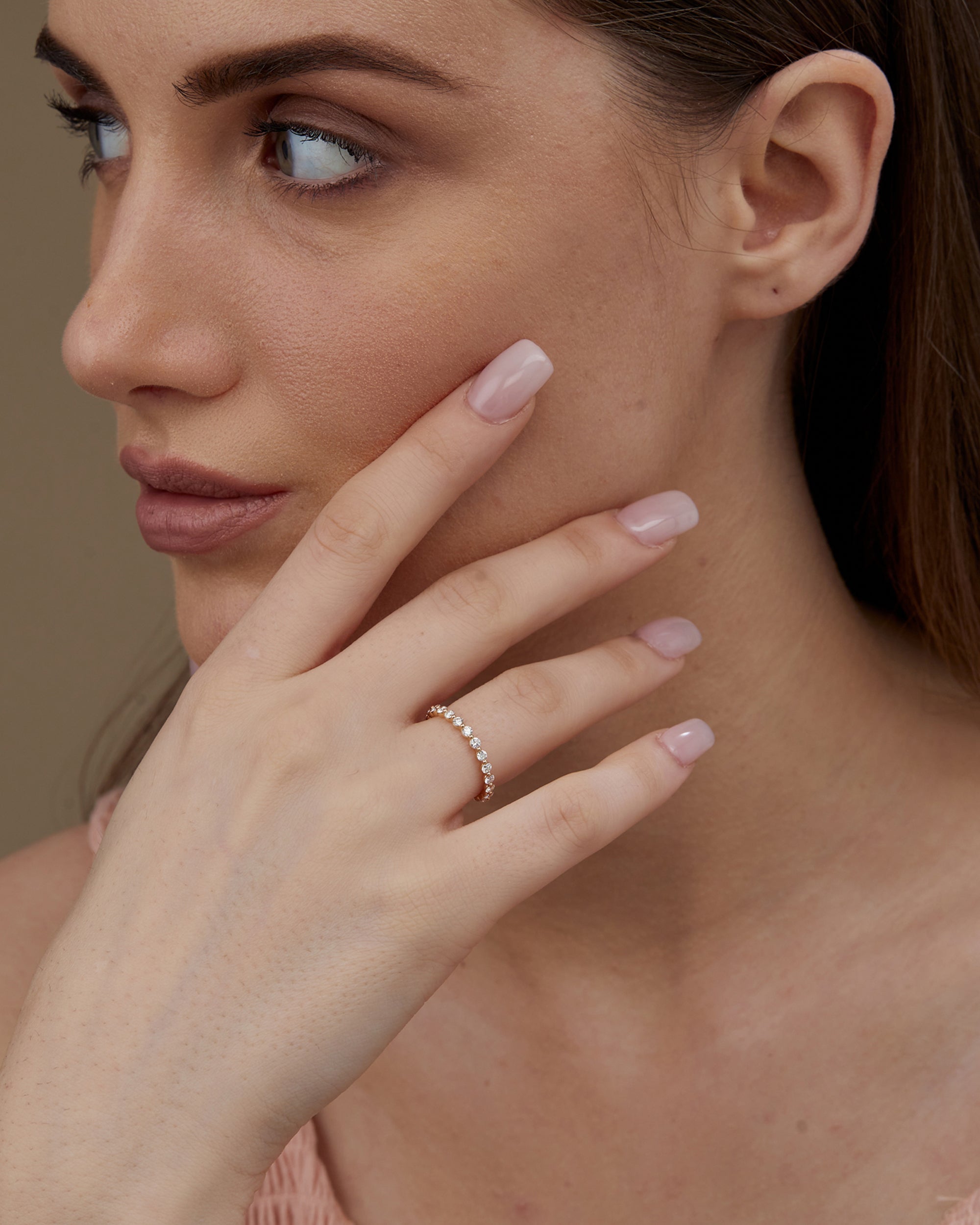 0.74 CT Round Full Eternity Lab Grown Diamond Wedding Band