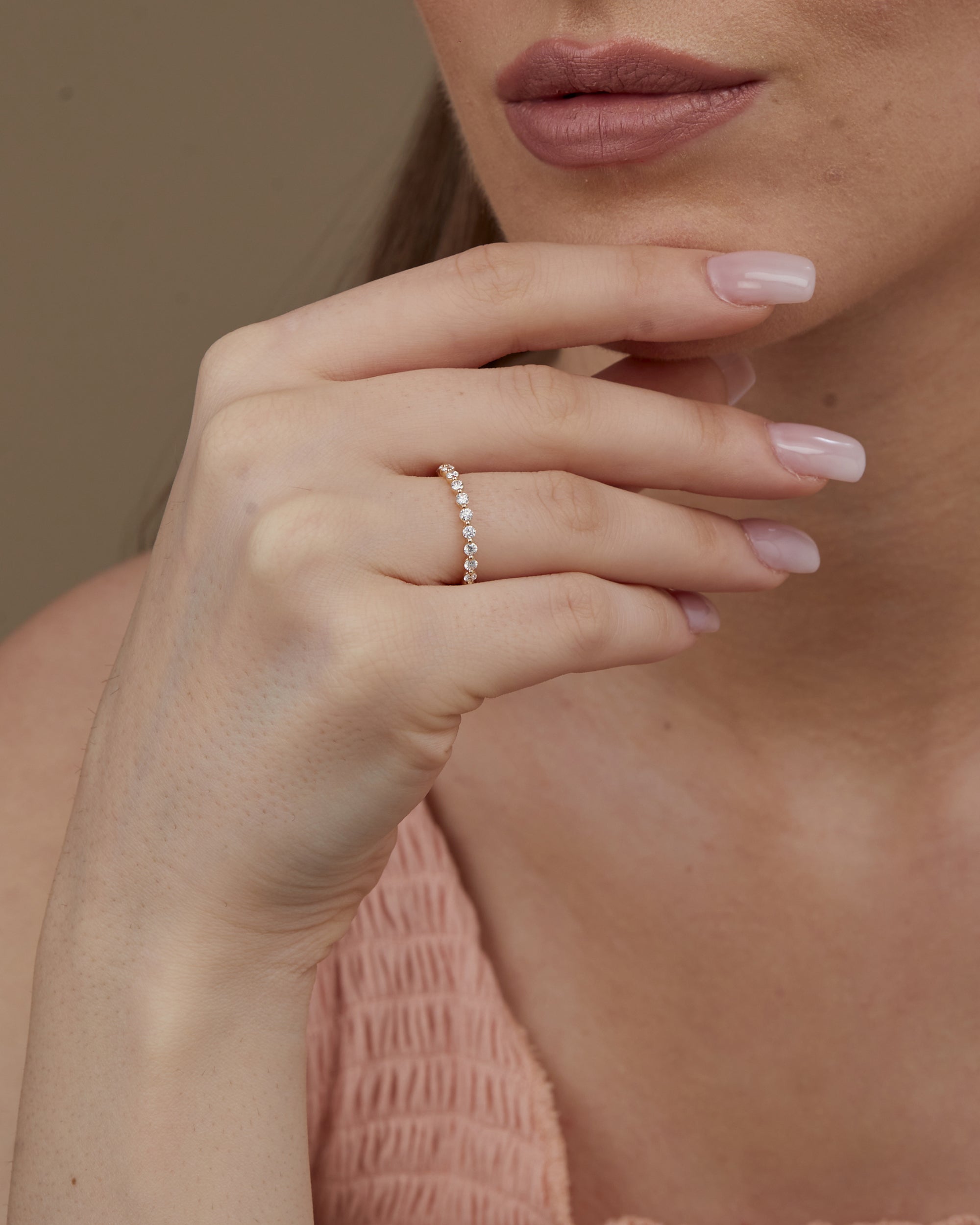 0.74 CT Round Full Eternity Lab Grown Diamond Wedding Band