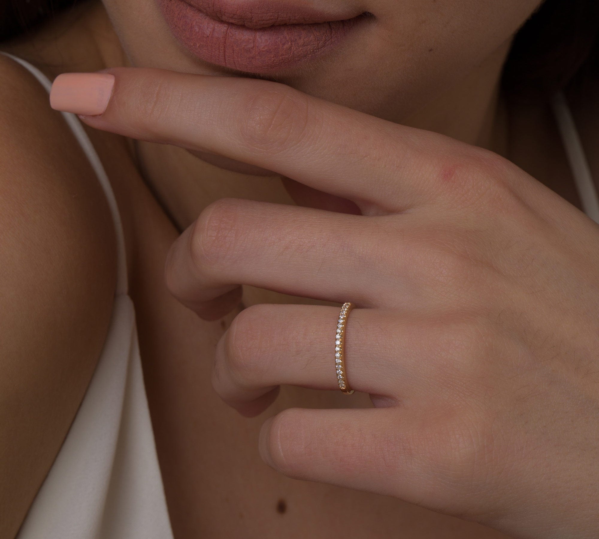 0.18 CT  Round Half Eternity Lab Grown Diamond Wedding Band