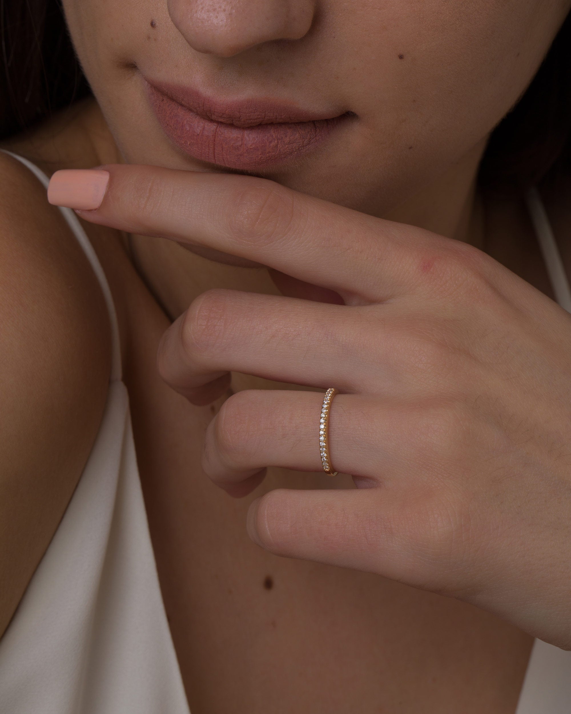 0.18 CT  Round Half Eternity Lab Grown Diamond Wedding Band